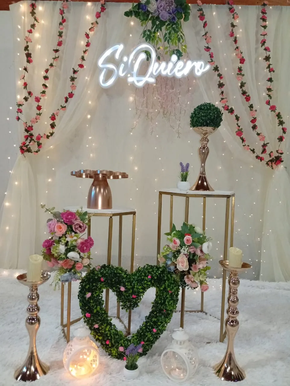 Decoración romántica de un evento